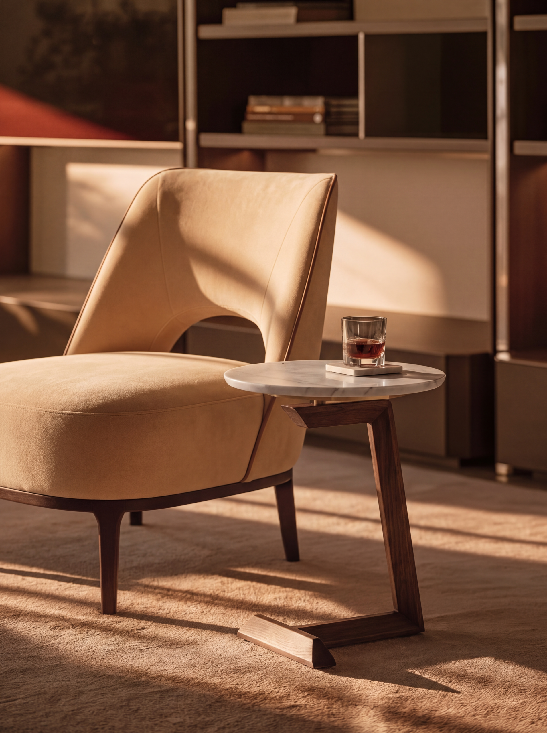 Valentine coffee table in a designer lounge setting