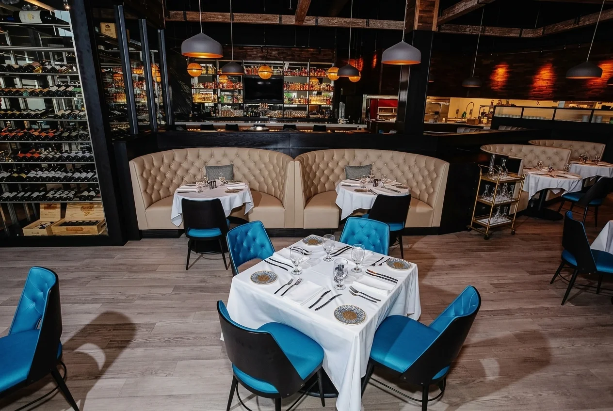 Alba on 53 Hanover, restaurant furnishing, Boston, ABLE Be Modern
