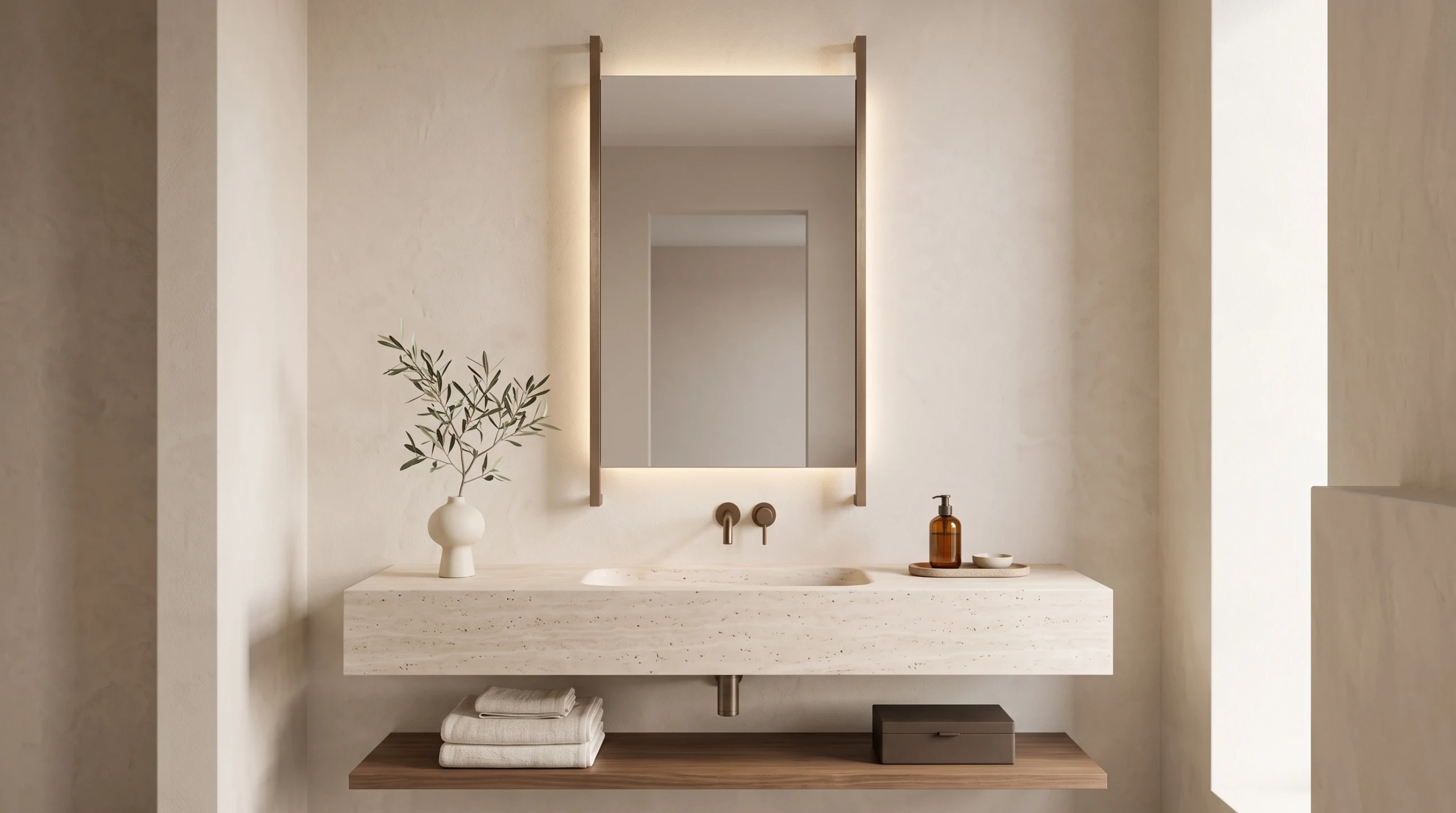 Brady mirror styled in a contemporary interior