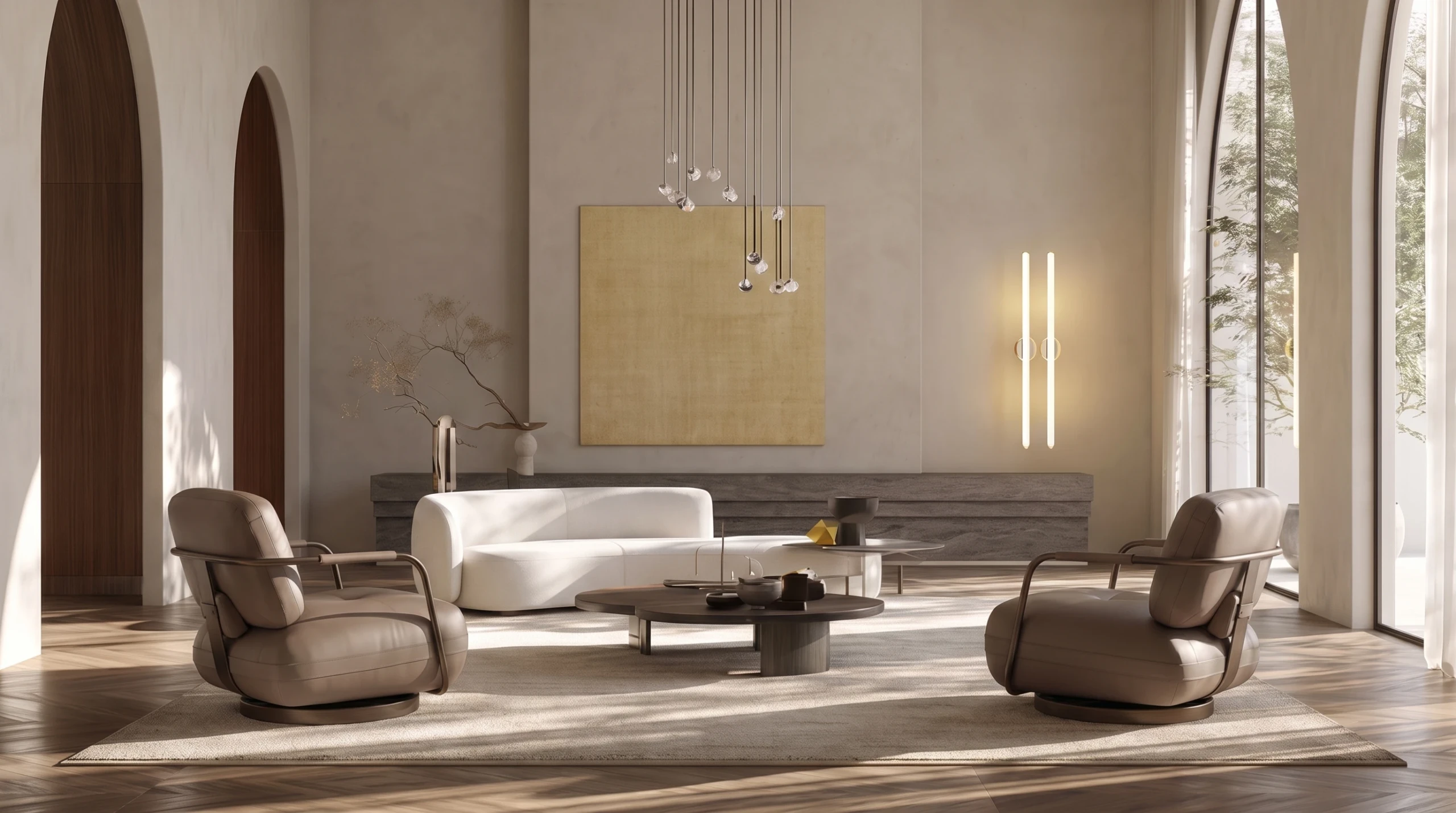 Contour armchair in a modern living room setting