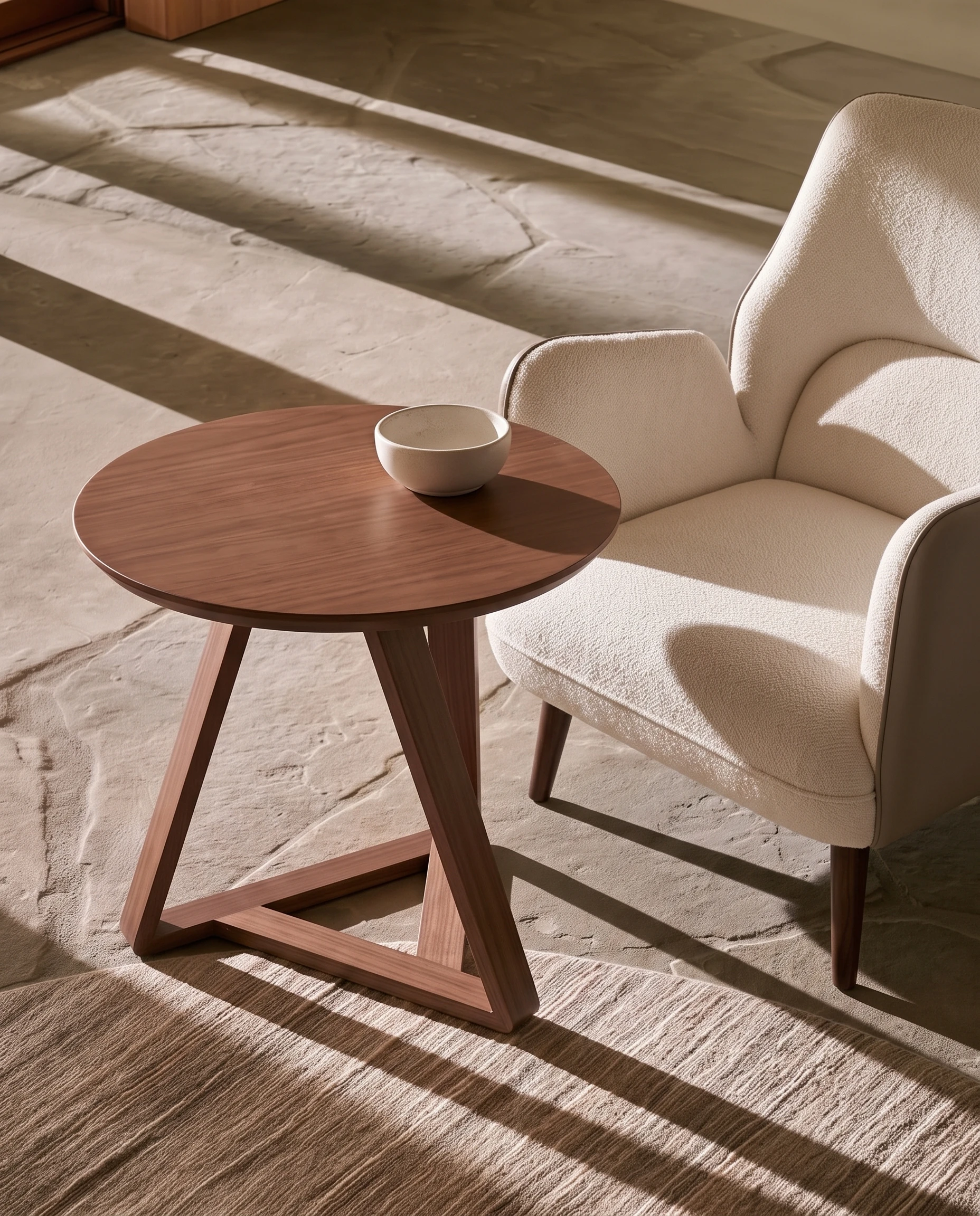 Cross coffee table in a stylish home interior