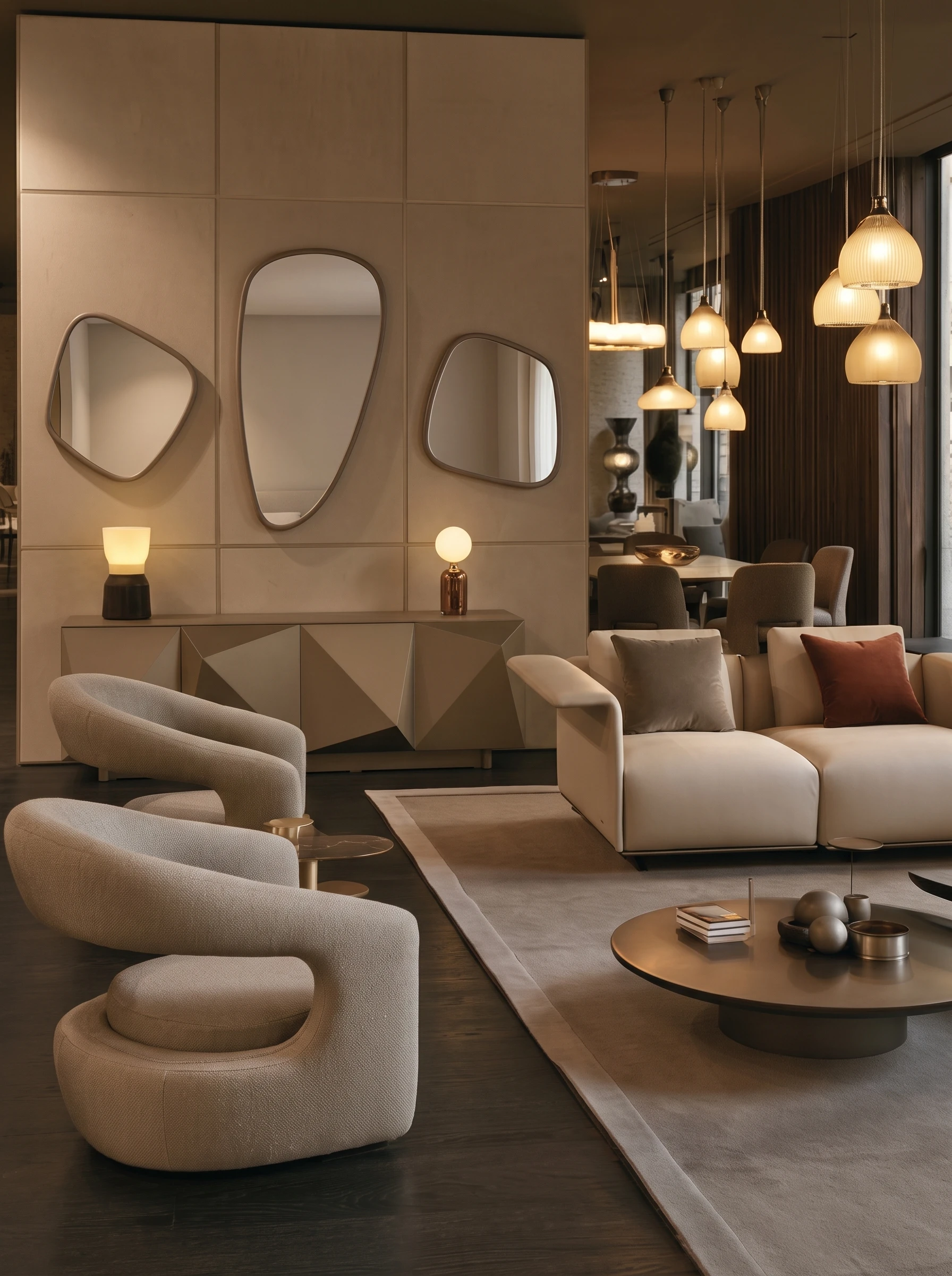 Elaine mirror in a modern hospitality setting