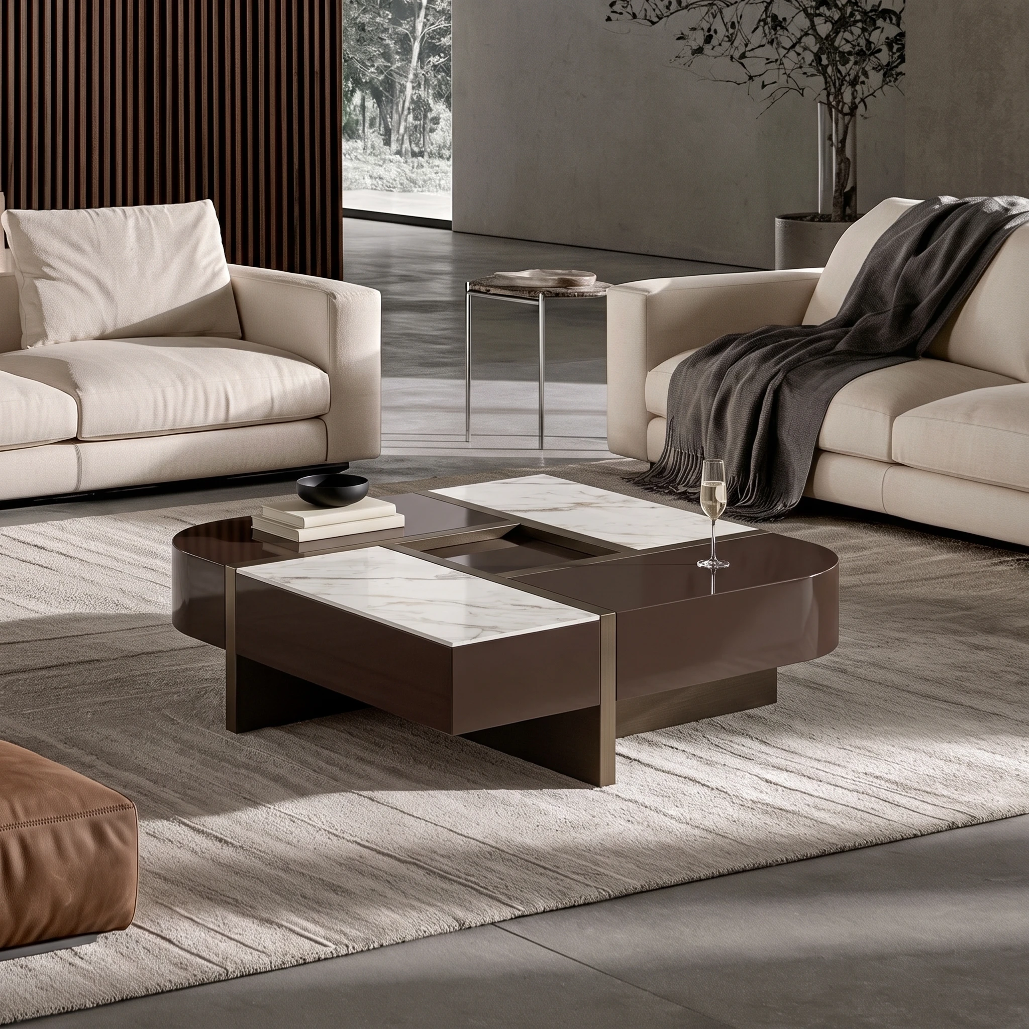 Kean coffee table styled in a modern living room