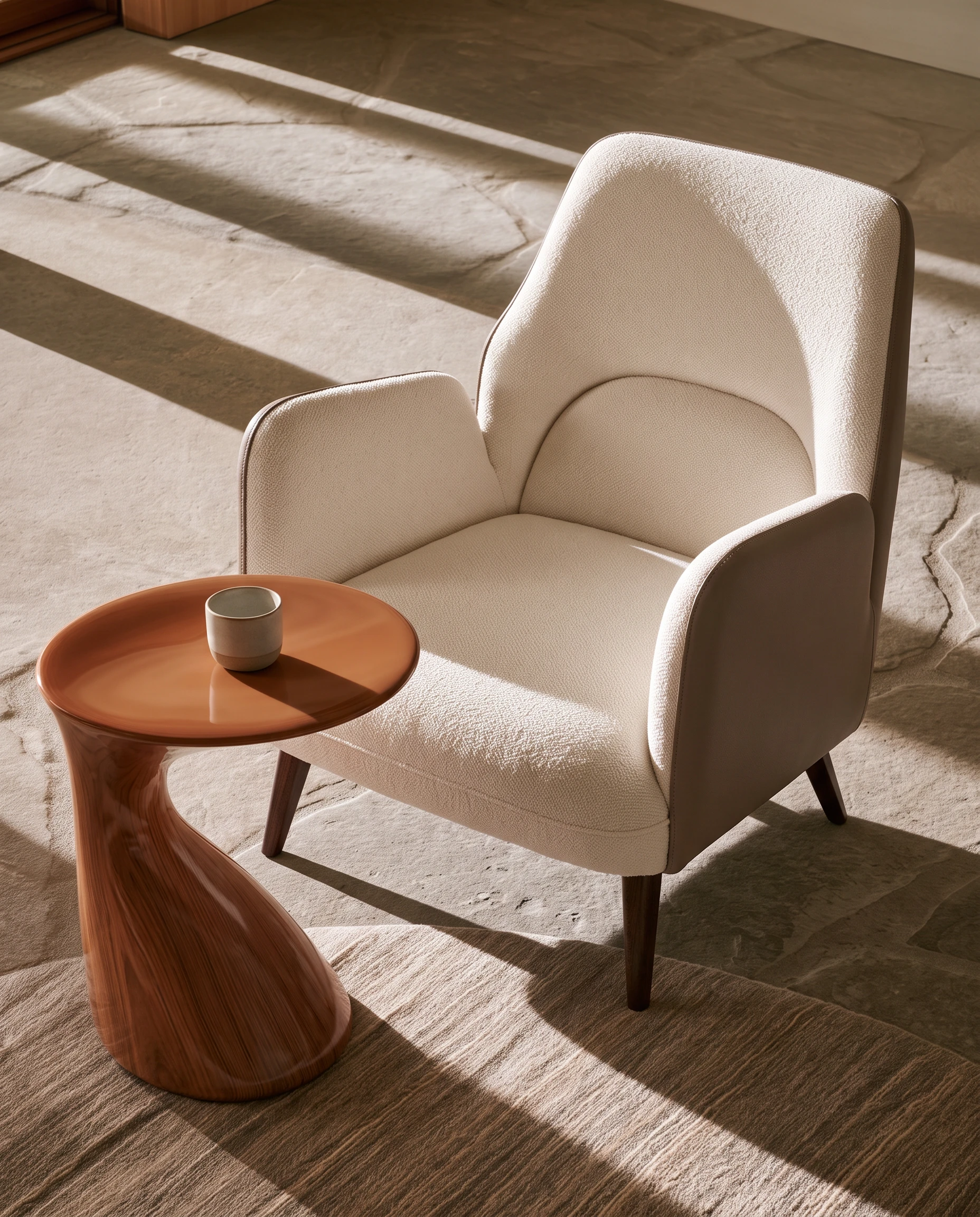 Lucca armchair in a modern living room setting