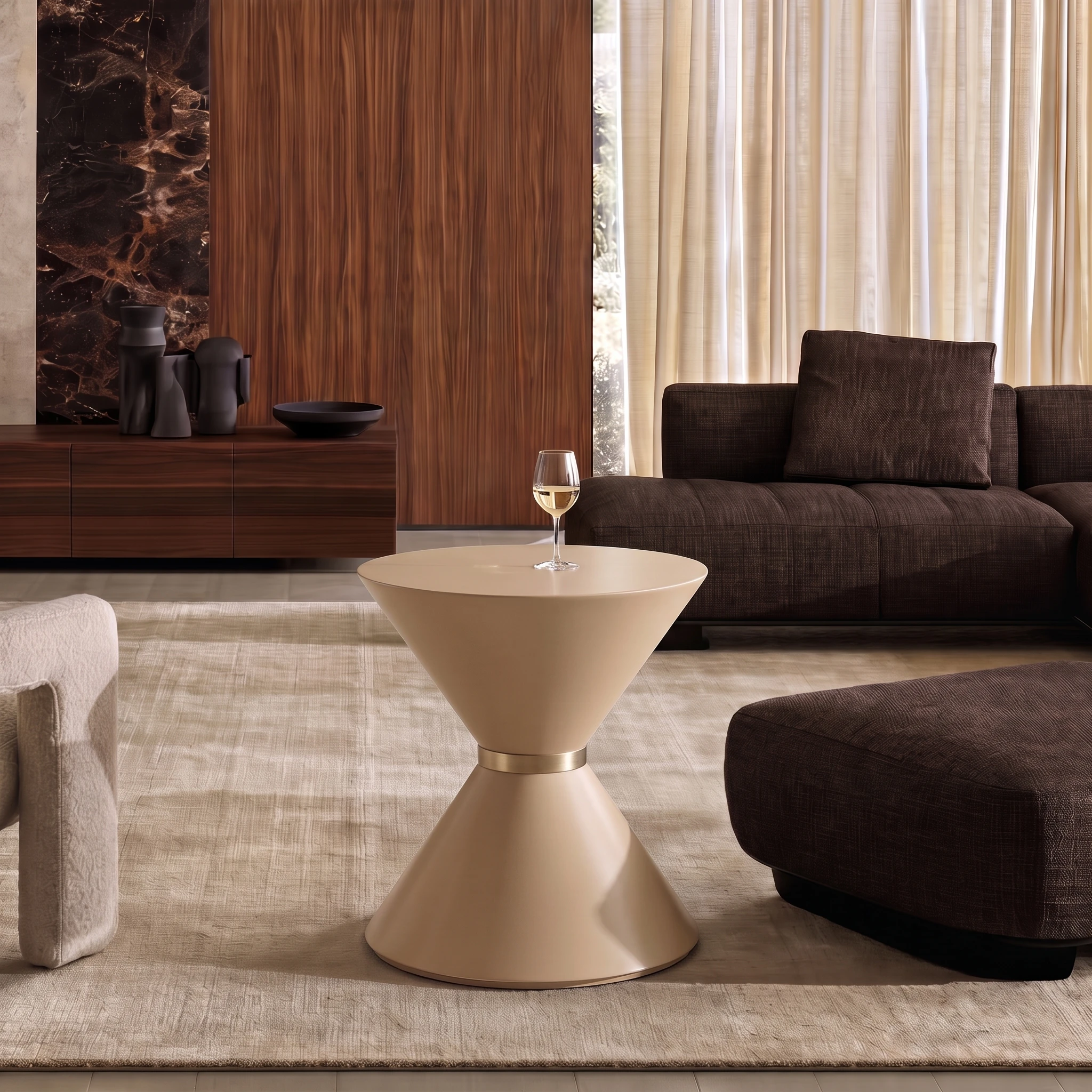 Mark coffee table styled in a modern living room