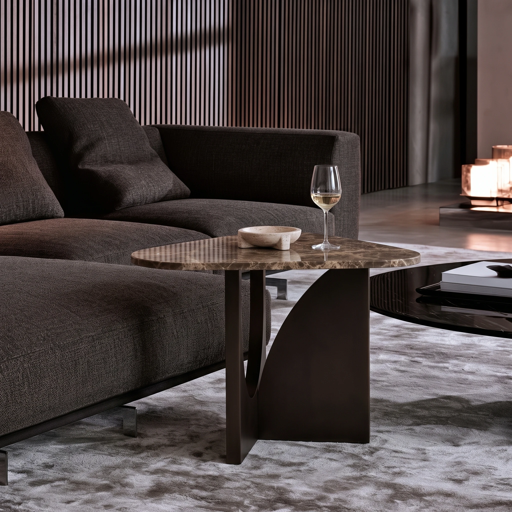 Mason coffee table styled in a modern living room