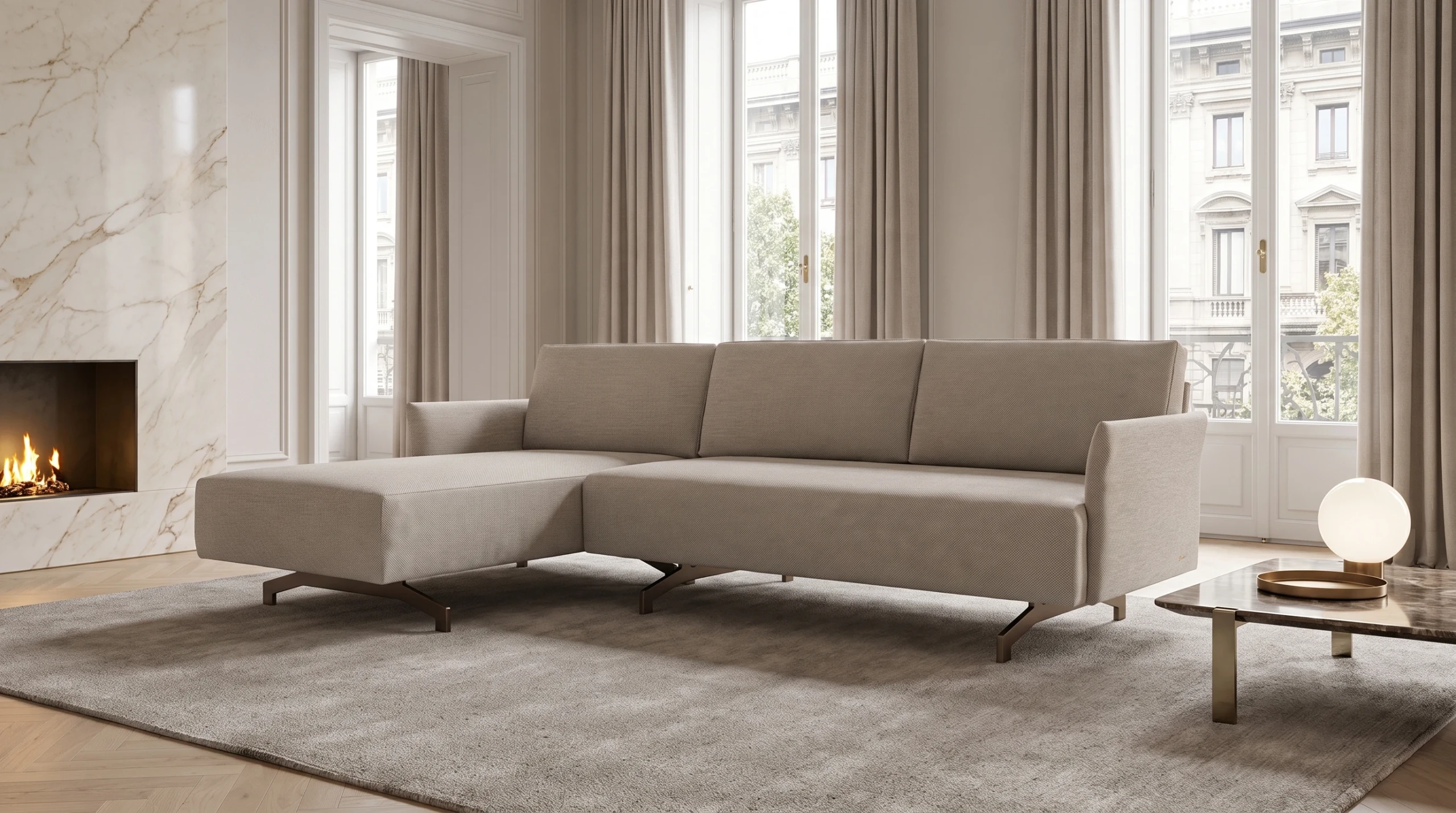 Maximo sofa styled in a contemporary interior