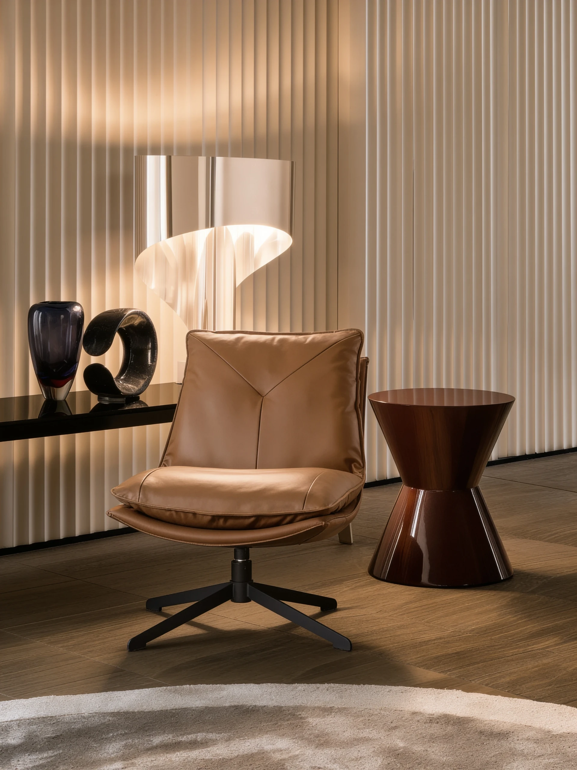 Moa armchair in a modern living room setting