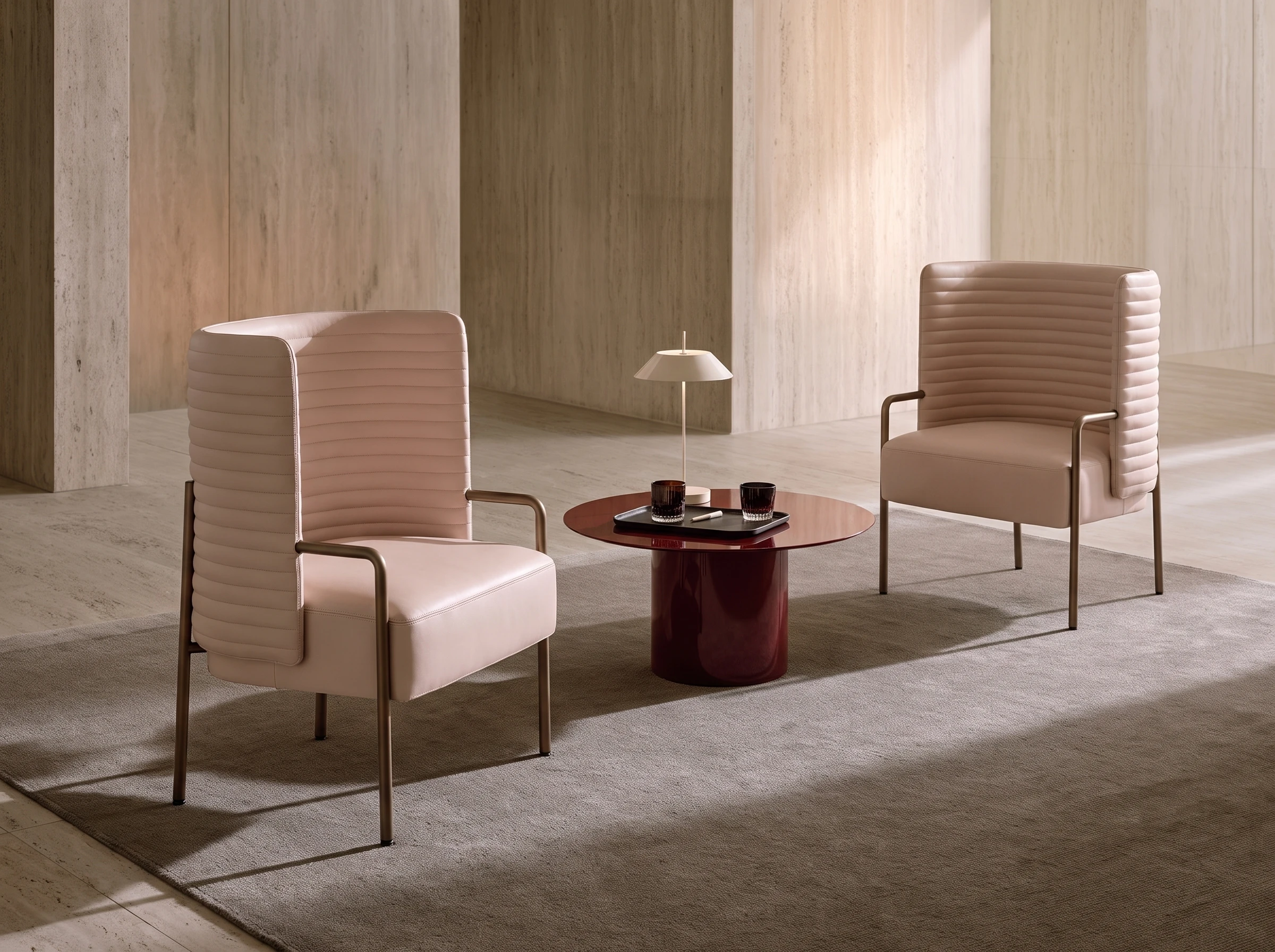 Oliver armchair in a designer lounge setting