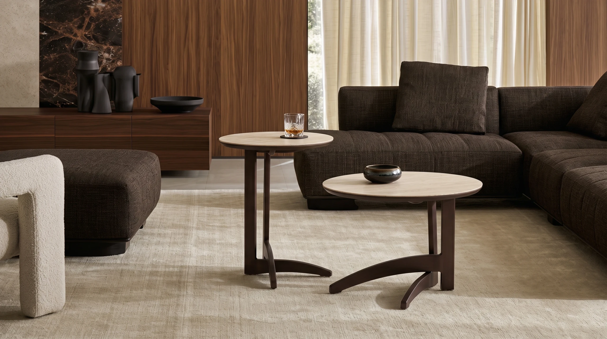 Profile coffee table in a stylish home interior