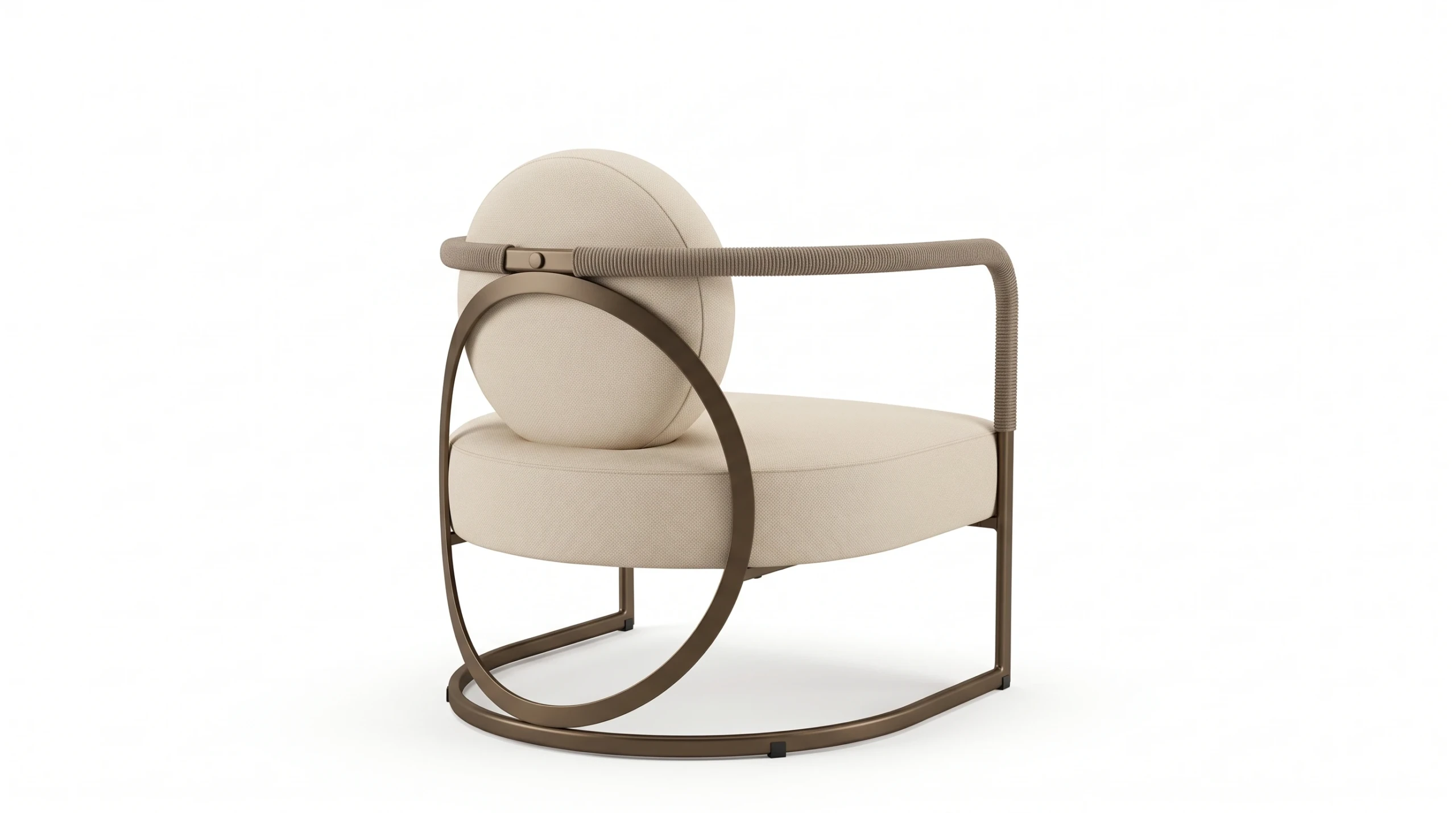 Thalia armchair, three-quarter view
