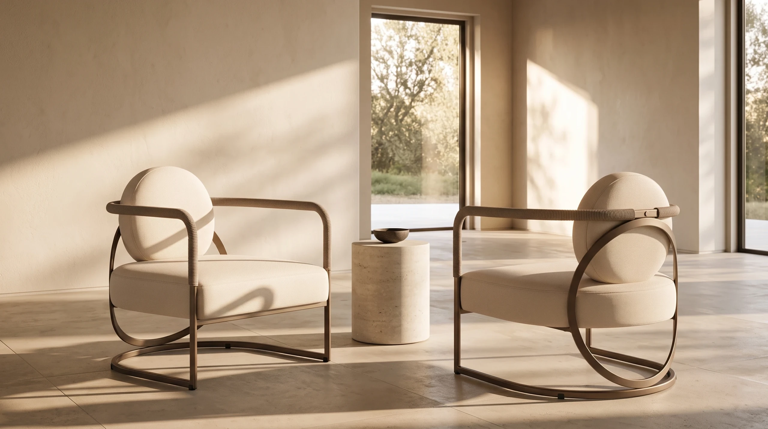 Thalia armchair styled in a minimalist living space